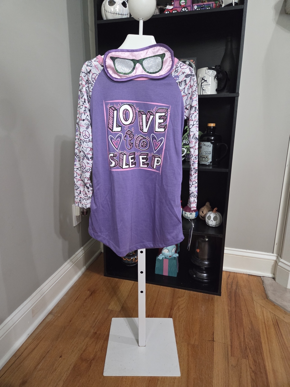 Sleep On It Purple & Pink 'Love to Sleep' Long-Sleeve Nightgown with Eye Mask